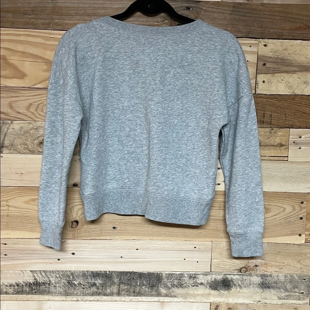 Justice Active Heather Gray Crewneck Cropped Soft Logo Sweatshirt
